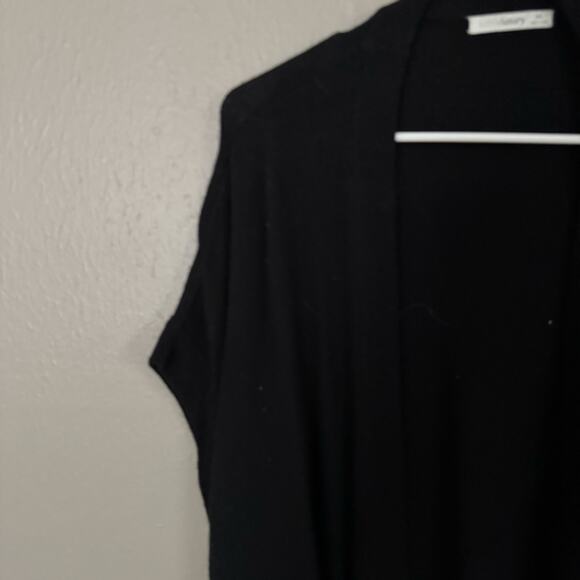 SUBTLELUXURY Black Cardigan 100% Cashmere Fringe Cardigan Size M/L comfort - Picture 2 of 8